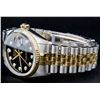 Image 9 : Rolex Mens Two Tone Black Diamond 36MM Datejust Wristwatch