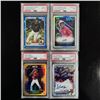 Image 1 : Set of (4) Modern Baseball Prospect Cards - PSA Graded Refractors & Autographs