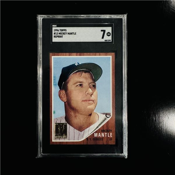 1996 Topps Mickey Mantle Reprint #12 - SGC 7 Graded
