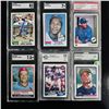 Image 1 : Set of (6) Graded Baseball Cards - Dawson, Lee Smith, Sheffield, Maddux & More