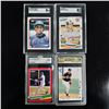 Image 1 : Set of (4) Graded Baseball Cards - Sanders, Ripken, Ivan & Alex Rodriguez
