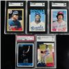 Image 1 : Set of (5) Graded Baseball Cards - Jackson, Schmidt, Heyward, Smoltz & Witt