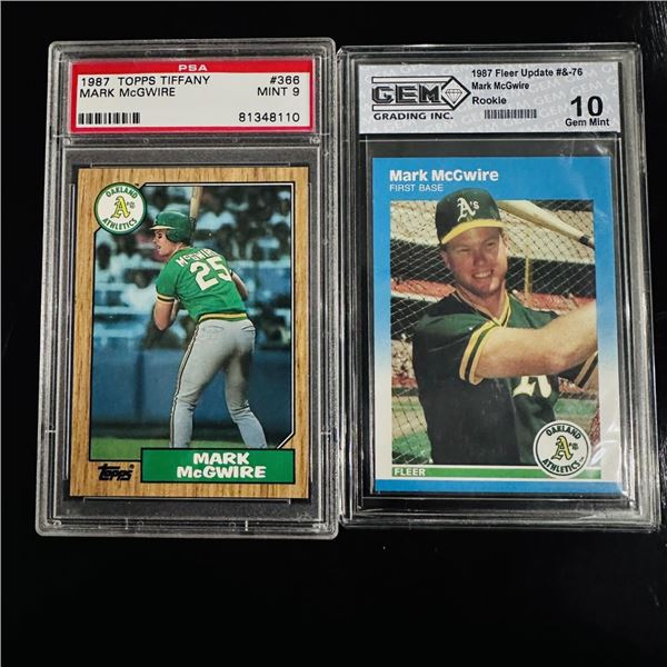 Set of (2) Mark McGwire Rookie Cards - PSA & GEM Graded