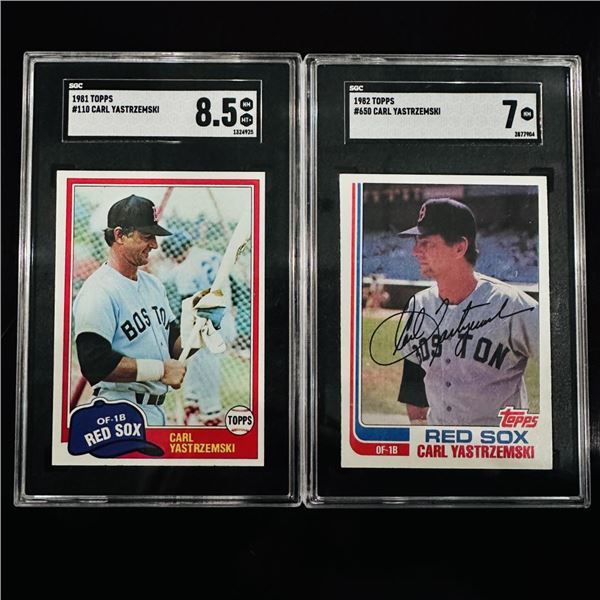 Set of (2) 1981 & 1982 Topps Carl Yastrzemski Graded Cards