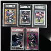 Image 1 : Set of (5) Mac Jones Rookie Cards - 2021 Prizm, Mosaic & Donruss - PSA & SGC Gra