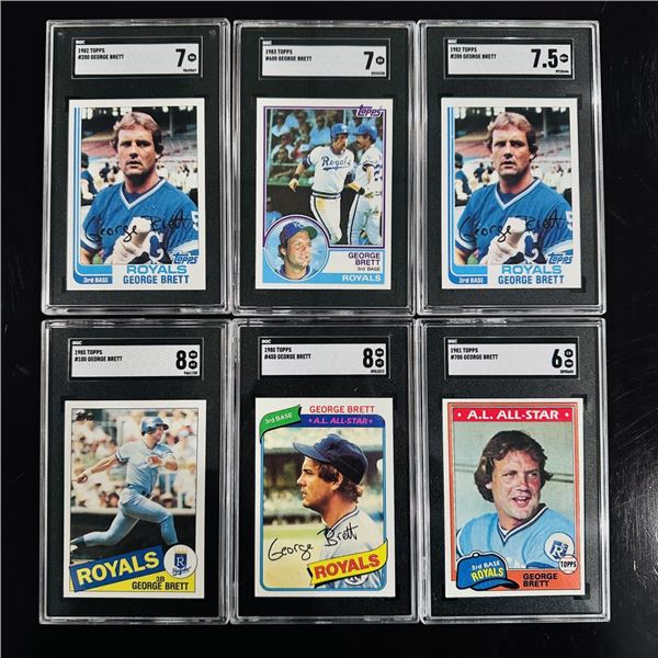 Assorted Set of George Brett Baseball Cards - SGC Graded