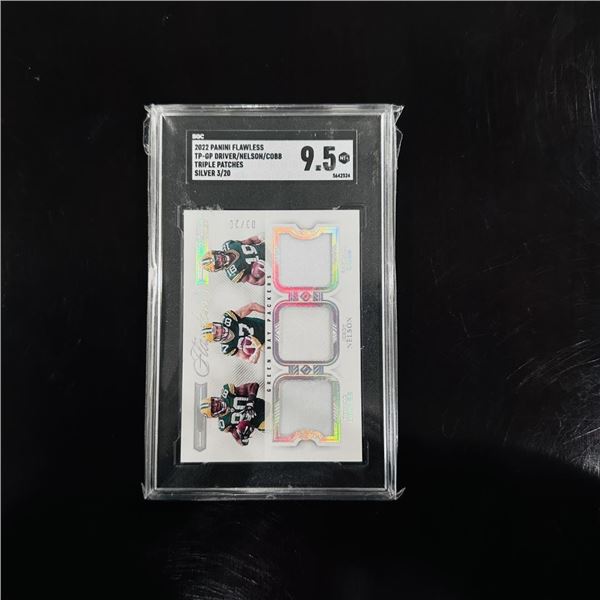 2022 Panini Flawless Driver/Nelson/Cobb Triple Patch - SGC 9.5 (03/20)