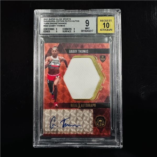 2021 Super Glow Gabby Thomas Patch Auto - Turn Engine Orange (BGS 9 / Auto 10)