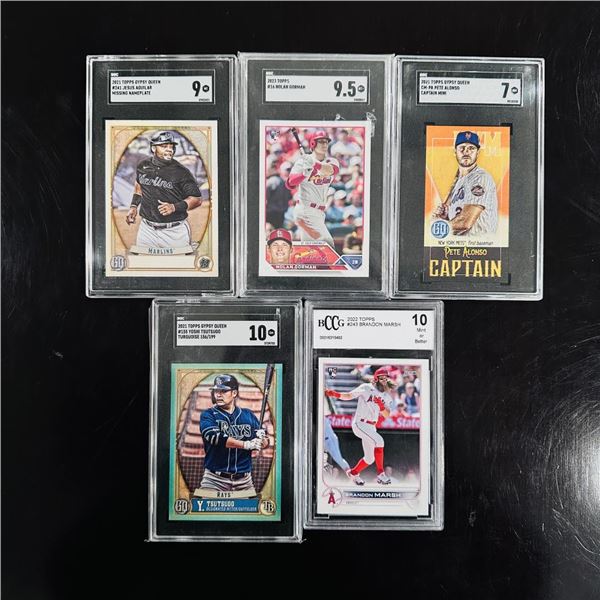 Set of (5) Modern Baseball Cards - Graded Stars & Rookies
