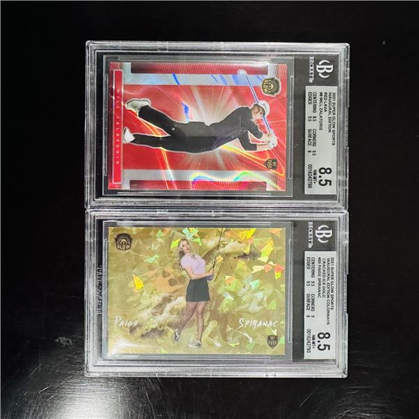 Set of (2) Golf Cards - Will Zalatoris & Paige Spiranac - Beckett Graded