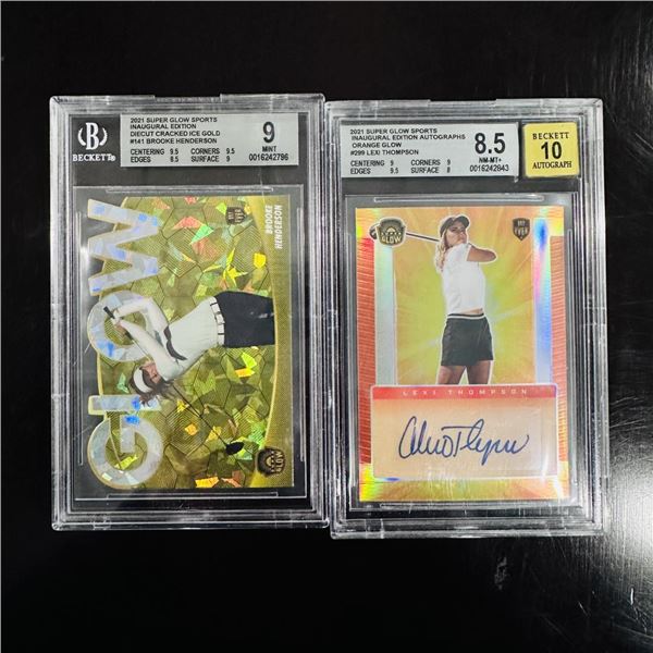 Set of (2) Golf Cards - Brooke Henderson & Lexi Thompson - Beckett Graded