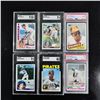 Image 1 : Set of (6) Baseball Cards - Mattingly, Gwynn, Bonds & More - Graded