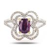 Image 1 : 1.29 ctw Purplish Pink KASHMIR Sapphire and 0.35 ctw Diamond 18K White and Yello