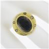 Image 3 : 18k Yellow Gold Bezel Set Carved Hard Stone Scarab w/ Rose Cut Diamonds Ring