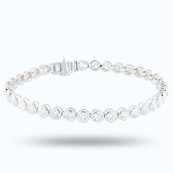 8.77 ctw G to I COLOR SI3 to I2 CLARITY 14K White Gold Tennis Bracelet