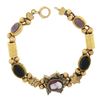 Image 4 : Antique 14K+ Gold 7" Agate Cameo Multi Shape Repousse Work Slide Charm Bracelet