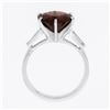 Image 8 : Vintage Platinum 4.29 ctw Round Garnet & Baguette Diamond 3 Stone Engagement Rin