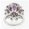 Image 9 : Vintage Platinum 6.90 ctw GIA Oval Pink Ceylon Sapphire Round Diamond Swirl Ring