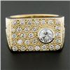 Image 2 : Men's Solid 18k Yellow Gold 0.87 ctw Brilliant Diamond Wide Band Ring