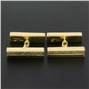 Image 7 : Tiffany & Co. 18k Yellow Gold Textured Polished Geometric Dual Box Men Cufflinks