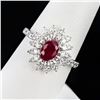 Image 3 : 0.94 ctw MADAGASCAR Ruby and 0.88 ctw Diamond Platinum Ring (GIA CERTIFIED)