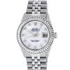 Image 2 : Rolex Mens Stainless Steel Diamond Lugs And Princess Cut Diamond Datejust Wristw