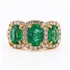 Image 1 : 2.60 ctw Emerald and 0.58 ctw Diamond 14K Yellow Gold Ring