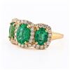 Image 2 : 2.60 ctw Emerald and 0.58 ctw Diamond 14K Yellow Gold Ring