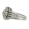 Image 7 : Antique French 18K Gold 2.12 ctw GIA European Diamond Halo Flower Cocktail Ring