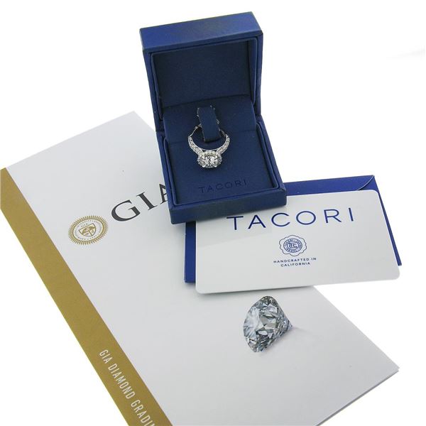 18k White Gold Tacori GIA Round Diamond 2.51 ctw Engagement Ring Style HT 2522 R