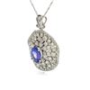 Image 2 : 2.35 ctw Tanzanite and 3.87 ctw Diamond Ring - 14KT White Gold