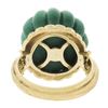 Image 7 : Vintage 18k Yellow Gold Carved Malachite w/ Diamond & Sapphire Statement Ring