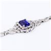 Image 2 : 8.91 ctw Tanzanite and 3.46 ctw Diamond 14K White Gold Bracelet (GIA CERTIFIED)