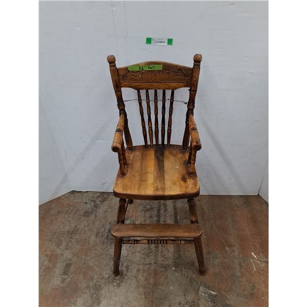 *Vintage Wooden Child's High Chair - Cannot Ship