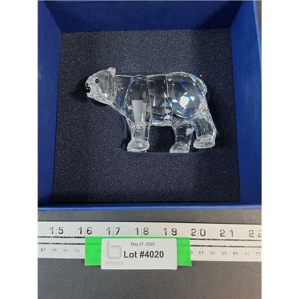 # Swarovski Crystal - Polar Bear Figurine in Box w/Certificate- 4" x 2.5"