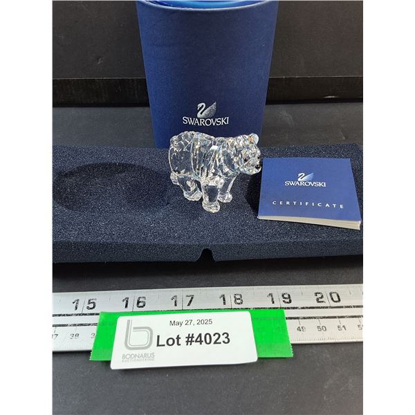 # Swarovski Crystal - Polar Bear Figurine in Box w/Certificate - 2.5" x 1.5"