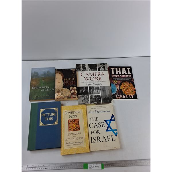 (7) Books - Undressing The Moon, British Kings and Queens, Picture This, Misc