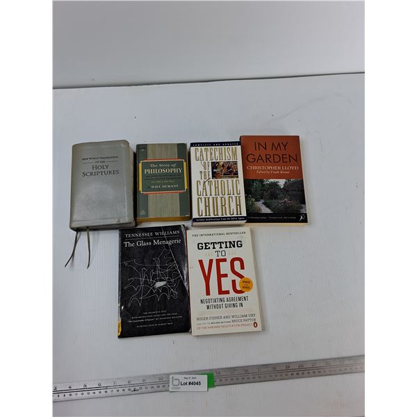 (5) Books - Getting To Yes, In My Garden, The Glass Menagerie, Misc