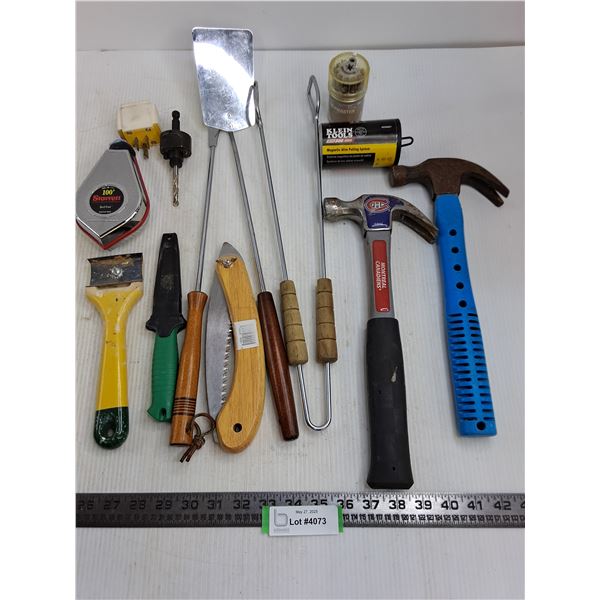 Assorted Hand Tools, BBQ Utensils, Misc.