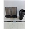 Image 1 : Pair of Wall Sconce Candle Holders, Black Vase - 10" High