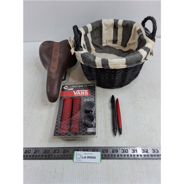 Basket, Columbia Bicycle Seat, Vans Handle Bars, Misc.