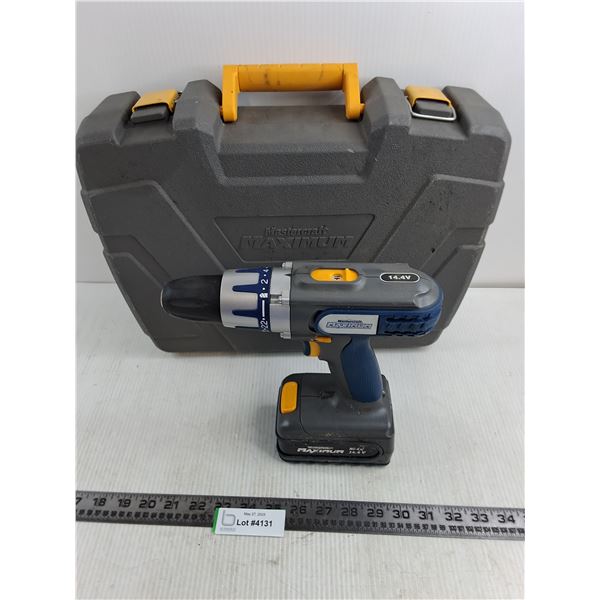 Mastercraft Maximum Cordless Drill with Battery Pack & Tote - Untested - As is