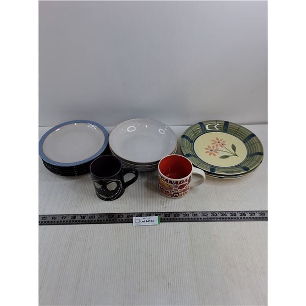 Dishes Lot (Denby & Home Discovery), Mugs (Starbucks, Nightmare Before Christmas)