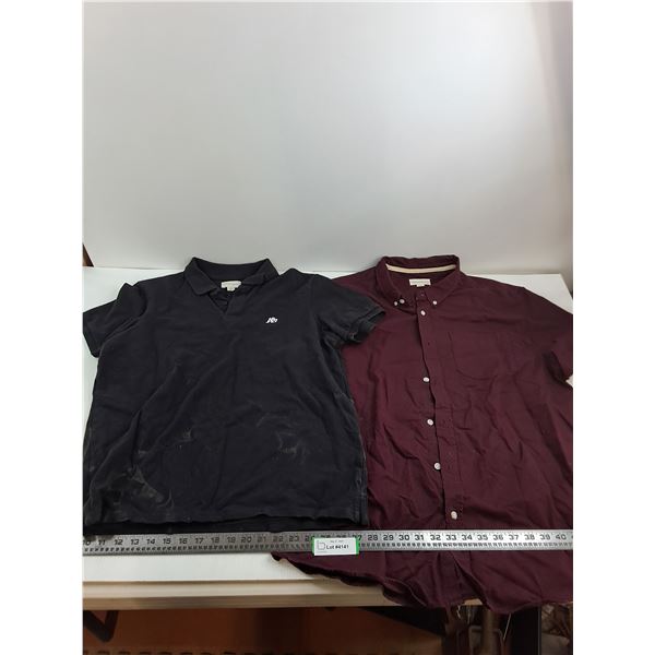 (2) Aeropostale Collared T-Shirts (A87 Large, Burgundy XL)