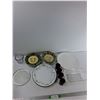 Image 1 : (7) Plates, (3) Bowls, (4) Glass Candle Holders, Misc