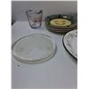 Image 2 : (7) Plates, (3) Bowls, (4) Glass Candle Holders, Misc