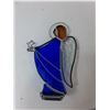 Image 4 : Assorted Items - Stained Glass Angel, (3) Candle Holders, Small Vase, Misc