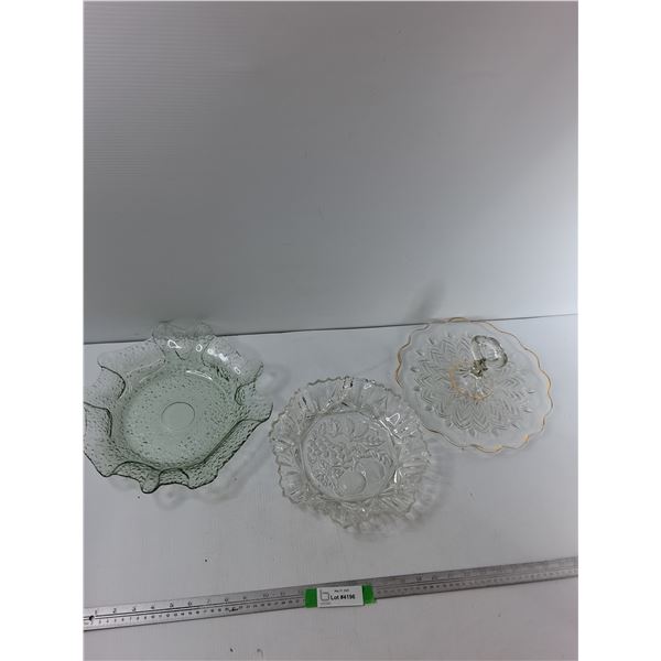 (3) Glass Serving Plates