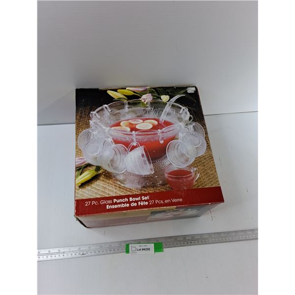 Glass Punch Bowl Set