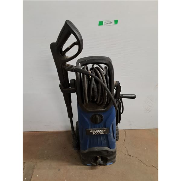 *Simonz 2000 PSI Pressure Washer - As Is, Cannot Ship
